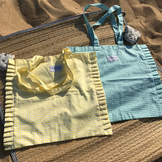 Tote bag à fronces vichy