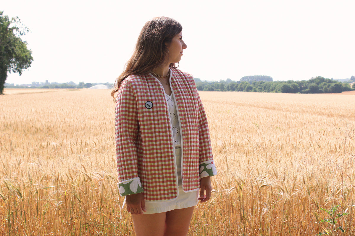 Veste Matelassée Légère Imprimé Floral Femme – Manteau Colorblock Chaud Et Tendance